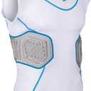 Champro Bull Rush Football Padded Compression Shirt (Medium, White With Optic Blue Trim)