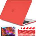 DONGKE for MacBook Pro 13 inch Case 2023 2022 2021 2020 Release Model: A2338 M2/M1 A2289 A2251 with Touch Bar & Touch ID, Frosted Matte Plastic Hard Shell Case & Keyboard Cover, Red