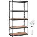 TrumanPick Storage Shelves Garage Shelving Units Metal Heavy Duty Adjustable Shelf Rack 36" W x 12" D x 72" H 5 Tier 2000lbs for Warehouse Pantry Closet, Black