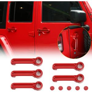 JeCar Door Handle Covers Tailgate Handle Covers Exterior Accessories for 2007-2018 Jeep Wrangler JK JKU / 2008-2012 Jeep Liberty / 2007-2011 Dodge Nitro, Red