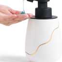 BosilunLife Automatic Soap Dispenser Bathroom - Liquid Hand Free Dispenser Smart Electric Lotion Soap Dispenser Touchless with Waterproof Pump Rechargeable Dish Soap Dispenser Ceramic White, 17oz