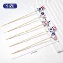 2 x 100 PCS Bamboo Cocktail Picks, Autumn Decorative Toothpicks Skewers for Appetizers, Fruits and Drink Garnish, Thanksgiving Day Party Decorations (USA-Style)