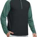 Rouen Quarter Zip Pullover Men Lightweight Performance Collarless Raglan Micro Fleece Midlayer Golf Sport Sweatshirts for Men 3XL