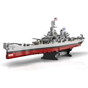 NUTCRACKER Battleship Bismarck Building Set for Adult, Large MOC Military World Missouri Battle Ship Model, Display Battleship Toy Building Set, Christmas Birthday Gift for Men Teens Boy (2228 Pieces)