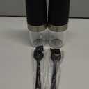 Gravity Electric Salt and Pepper Grinder Set, Battery Operated, Automatic Salt and Pepper Mills with Blue Light(Black, 2pcs/Pack), Adjustable Coarseness,One Handed Operation,Cleaning Brush