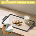 Tempered Glass Cutting Boards for Kitchen Counter, Dishwasher-Safe & Shatterproof with Non-Slip Edge, Housewarming Gifts, 15 * 10 Inch Small Size Clear Cutting Board