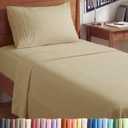 Twin XL Size 3 Piece Sheet Set - Comfy Breathable & Cooling Sheets - Hotel Luxury Bed Sheets for Women & Men - Deep Pockets, Easy-Fit, Extra Soft & Wrinkle Free Sheets - Beige Oeko-Tex Bed Sheet Set