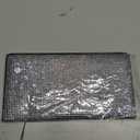 Bling Rhinestone Artificial Diamond Car Registration and Insurance Document Holder, Glitter Car Essentials Glove Box Organizer Compartment Bling Silver, Medium
