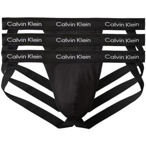 Calvin Klein Men's Cotton Stretch 3-Pack Jock Strap L Black
