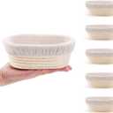 Mini Oval Proofing Set (6.5inch, set of 5), Sourdough Proofing Baskets Bread Dough Rising Bowls w/Liners for Home Sourdough Bakers Baking