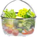 Steaming Basket,Vegetable Steamer Basket,Stainless Steel Mesh Net Strainer Basket and Insert,Food Steamer Basket with Handle and Base Leg for Washing, Fry, Steam or Cook Fruits,Vegetables (20cm)