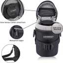 Camera Lens Case Lens Bag Compatible (4.13" x 7.28"(Nylon, Black))