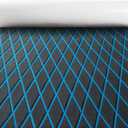 Fullfire Boat Flooring - EVA Foam Boat Decking - Marine Mat Self-Adhesive Flooring Sheet Marine Carpet for Motorboat Yacht Kayak RV (94" x 16", Dark Grey With Blue Lines)