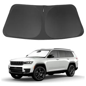 Windshield Sun Shade Custom Fit 2021-2024 2025 2026 Jeep Grand Cherokee L/Jeep Grand Cherokee SUV Accessories Front Window Sunshade Sun Visor Protector Blocks Rays