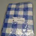 Smiry Rectangle Picnic Table Cloth, Elastic Waterproof Fitted Vinyl Tablecloths, Flannel Backed Buffalo Plaid Table Covers for Dining, Camping, Outdoor (White and Blue, 30" x 72")