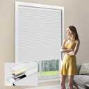 UNISHADES Aluminum upper track Blackout cellular shades cordless, honeycomb blinds window for home, size 28" W × 64" H white - Blackout