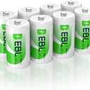 EBL Rechargeable C Batteries 5000mAh Ni-MH C Size Battery, Pack of 8