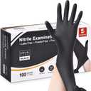 Schneider Nitrile Exam Gloves, 4 Mil Black Gloves Disposable Latex Free Powder Free, Food Safe for Cooking, Food Prep, Clean (Black, XL)