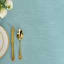 maxmill Jacquard Table Cloth Swirl Design Water Proof Wrinkle Free Spillproof Heavy Weight Soft Tablecloth Decorative Fabric Table Cover for Outdoor and Indoor Rectangular 60 x 104 Inch Turquoise
