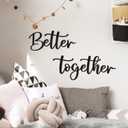 Better Together Metal Wall Decor 18"X16" Black Modern Wall Art Family House Steel Wall Sign Hanging Home Decoration Bedroom Bathroom Living Room Wall Words Decor Plaque Large Letters Wall Pediment Indoor Kitchen for Couples Wedding Rustic Farmhouse Hanging Crafts Wife Husband