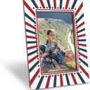 4th of July Patriotic Photo Frame, Independence Day Wooden Picture Frame, Red White Blue American Flag Inspired Design Photos Frames, Fitting a 4x6 Inch Photo