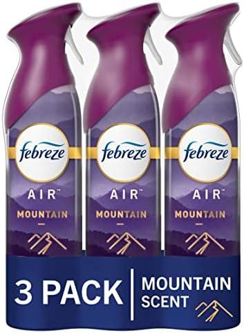 Febreze Air Mist Air Freshener Spray, Odor-Fighting Room Spray, Air Fresheners for Home and Bathroom and Kitchen, Aerosol Can, Mountain Scent, 8.8oz, 3 Count