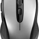 TECKNET Bluetooth Mouse, 4000DPI Wireless Mice for Laptop 2-in-1(BT 5.0/3.0+2.4Ghz) Computer Portable PC Mouse Wireless with USB Receiver for Mac (USB-A+Bluetooth, Black Silver)