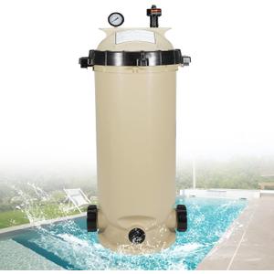 Single Cartridge Pool Filter Pump Assembly 160316 100 Square Feet 100 GPM Fit for Pentair Clean & Clear CC100 Pool Spa, Chemical Resistant Thermoplastic Tank High-Flow 100sq ft., Almond