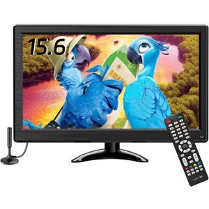 Prechen 15.6 Inch 1080P Portable TV F HD Flat Screen Small TV with ATSC Tuner Antenna,Remote/HDMI/USB/AV/VGA Input, Suitable for Kitchen Bedroom RV Camper