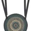VHC Brands Pine Grove Woven Jute Chair Pad with Ties, 15" Round