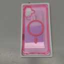 BERFY Compatible with iPhone 16 Plus Case, [Compatible with Magsafe], with 9H Tempered Screen Protector + Camera Lens Protector, Clear Sparkly Hard Phone Case for Women 6.7", Magnetic Hot Pink