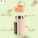 Kerilyn 12oz Kids Water Bottle 2 Pack, Stainless Steel Insulated Water Bottle Bulk, Toddler Cups with Straws Leak-Proof, Kids Water Bottles for School Boys Girls, BPA Free, Cantaloupe + Yellow