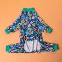LovinPet Dog Pajamas Large Size Dog, Big Dog Clothes, Post Surgery Onesie, Lightweight Fabric Pitbull Pullover Pajamas, Puppy Pajama, Pitbull Clothes, Blue Green XXL
