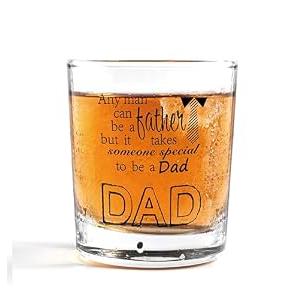 Nogrit Dad Whiskey Glasses 10 oz, Best Dad Gifts for Father's Day Birthday, Father Daddy Gifts Old Fashioned Rocks Glasses for Drinking Cocktail Scotch Vodka Tequila Rum