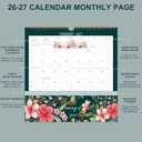 Wall Calendar 2026-2027 - Pocket Calendar, 11.2" x 11.2", 2026-2027 Calendar with Pockets, Jul. 2026 - Dec. 2027, Wall Calendar 18 Month with One Pockets, Calendars for Office School Home, Golden Twin Wire Binding, Premium Paper - 12 Different Floral