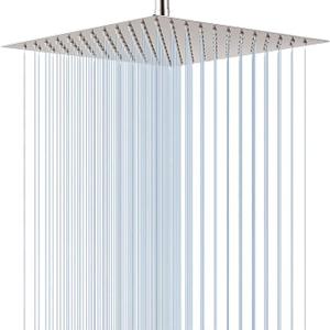 Square16 Inch Square Stainless Steel Shower Head - Rain Style Shower Head Brushed Nickel