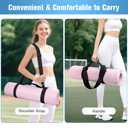 WOMACO Yoga Mat Strap, Adjustable Yoga Mat Carrier with Shoulder Strap & Handle for Women, Men, Portable Picnic Camping Blanket Straps (Black, 1 Pack)