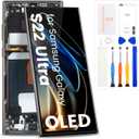 OLED for Samsung Galaxy S22 Ultra 5G Screen Replacement for Samsung S22 Ultra LCD Display SM-S908U Digitizer Touch Screen Assembly with Frame, Black (US Version)