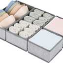 DIMJ Drawer Organizer Clothes, Dresser Organizer For Nursery, Bedroom, Closet, Baby Clothes Organizer and Storage, Foldable Fabric Drawer Dividers for Baby Socks, Belt, Tie (4 Pack, Blended)