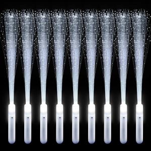 68 Pieces LED Fiber Optic Wand Bulk White Wedding Lights Glow Sticks Fairys Stick Sparklers Super Bright Light Up Magic Rod with 3 Light Modes for Birthday, Wedding, Light Shows, EDM Music Festivals