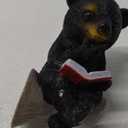 Sitting Bear Tree Hugger with Solar LED Light, Cute Bear Reading Book Garden Statue, Resin Animal Figurine Outdoor Decor, Yard Art Sculpture for Lawn, Yard, Patio, Porch Ornaments