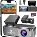 TOPOPFIRES Dash Cam Front and Rear,4K 60fps +1080P Dashcam,Dual Lens Dashcams for Cars with WiFi, Night Vision, 24H Parking Monitor, Loop Recording, G-Sensor, WiFi App Support,64GB Card Included