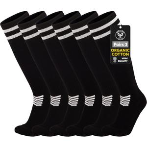YMYDYFC Kids Soccer Socks 3Pack Cushion Cotton Compression Socks Baseball Sock For Youth Toddler Boys Girls Men Knee High Sock (4-8 Years)