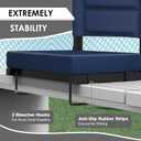 Stadium Seats with Back Support,Bleacher Chairs with Cushion, Portable Folding Stadium Chair with Removable Cushion and Large Pocket for School Events Sports Game(Navy Blue 2 Pack)