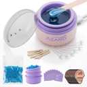 Nose Wax Kit - Portable Wax Warmer for Hair Removal with 100g Wax, 24 Applicators, 12 Nose Hair Sticks 3 Silicone Pots, Wax Melt Warmer Waxing Kit for Women and Men (Pink)