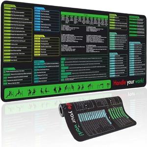 Excel Cheat Sheet Desk Pad, Keyboard Excel Shortcut Desk Mat, XL Large Mouse Pad, Large Keyboard Mat for Office Supplies (Green2)