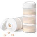 Termichy Stackable Formula Dispenser Portable Milk Powder Container, 2 Pack, White