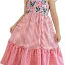SOLY HUX Toddler Girl's Floral Print Sundresses Sleeveless Maxi Dress (Pink)