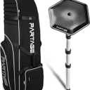 Partage Golf Travel Bag with Wheels, Golf Travel Case for Airlines, 900D Heavy Duty Oxford -Black (Black+Support System)