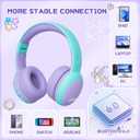 gorsun Kids Bluetooth Headphones, Over-Ear Toddler Headphones with Microphone, 85dB/94dB Volume Limited, 68H Playtime, Bluetooth 6.0, Portable Kids Wireless Headset with Cat Ears (Purple)